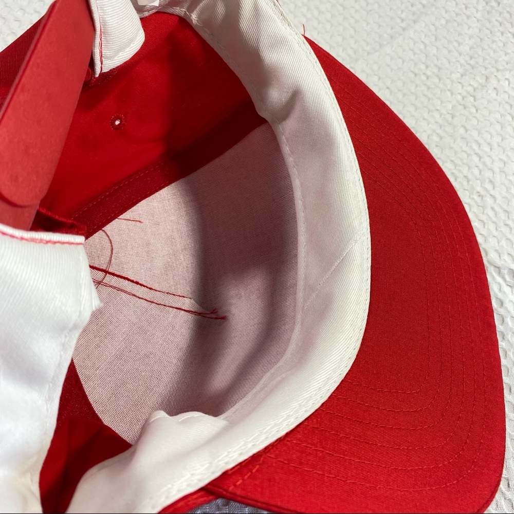 Vintage Hilti Red Hat Trucker Snapback Cap Adjustable; KP Caps; Cotton Polyester - Picture 9 of 11